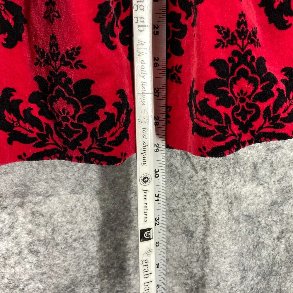 Hartstrings Dress Girls 8 Red Black Velvet Palampore Floral Ribbon Cotton Party